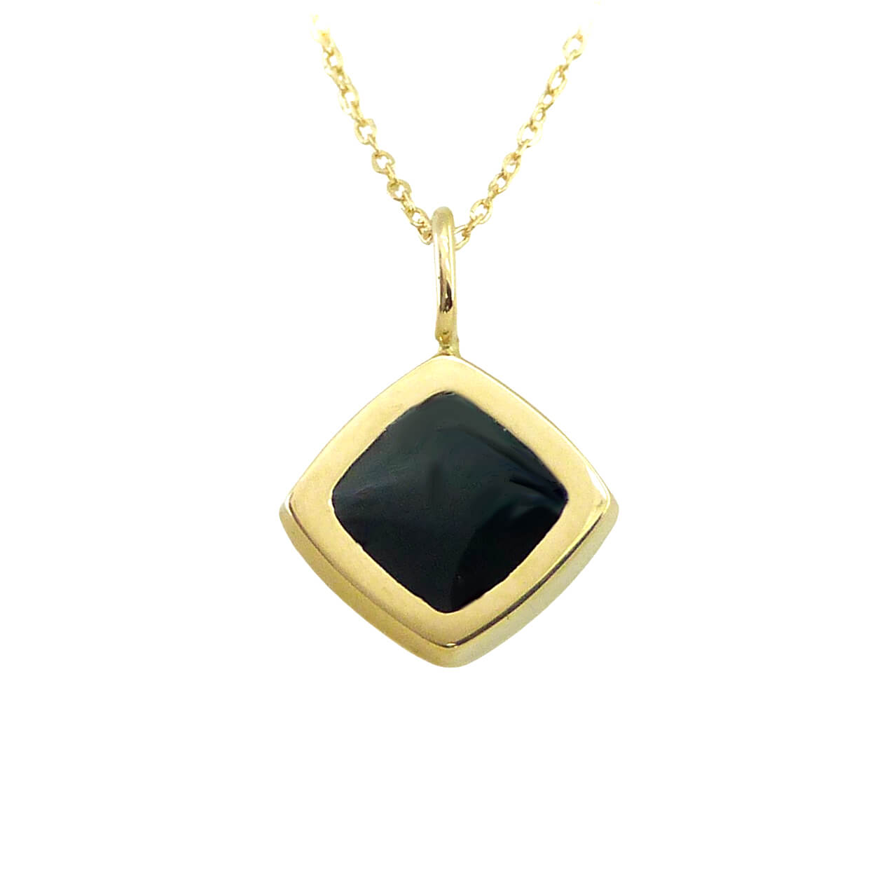 Gargantilla cuadrado esmalte negro oro 18k