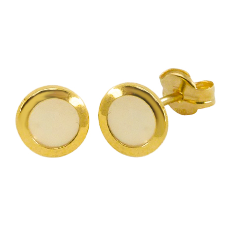 Pendientes circulo con nácar oro 18k