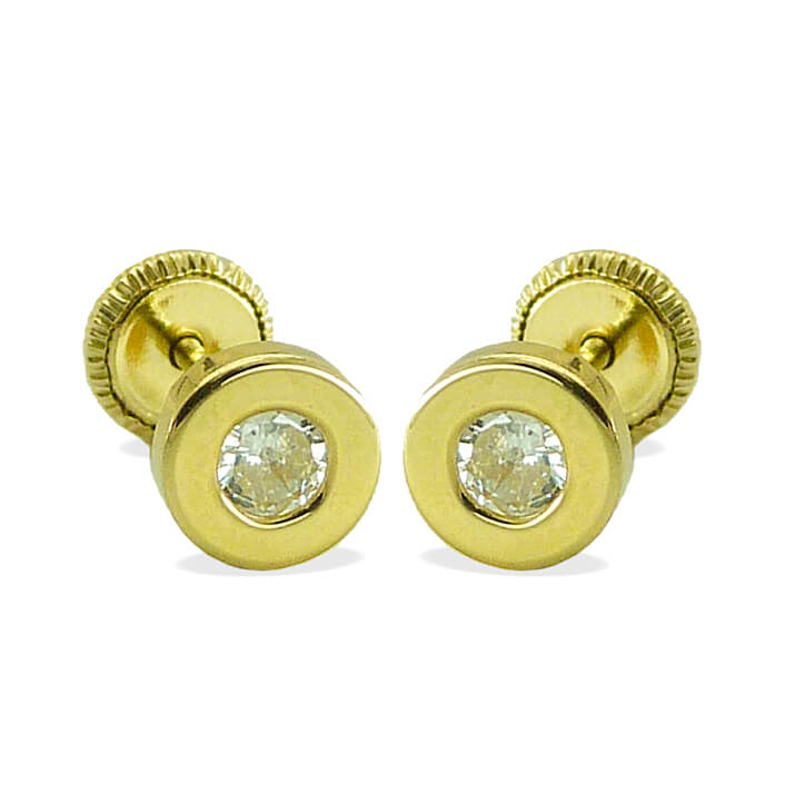 Pendientes donut circonita 5mm.oro 18k