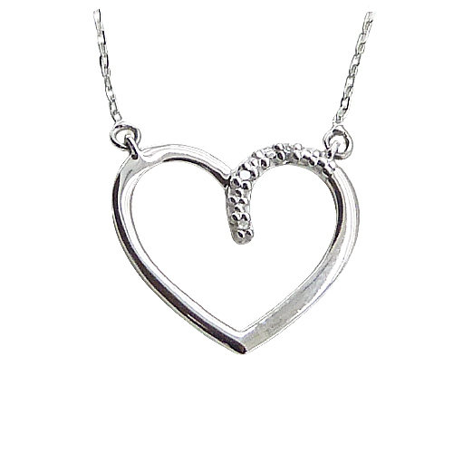 Gargantilla corazón 12 diamantes oro blanco 18k