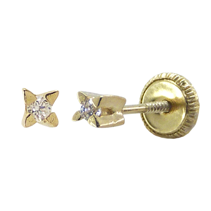 Pendientes 4 garras con diamante oro 18k