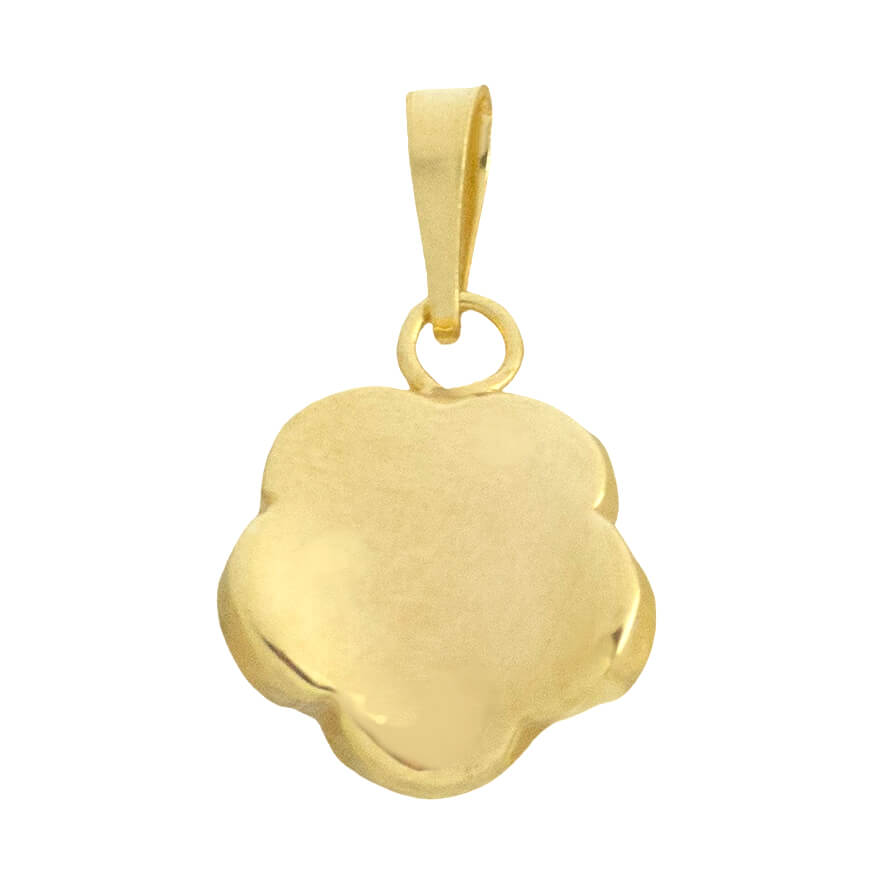 Colgante margarita cóncava en mate liso oro 18k