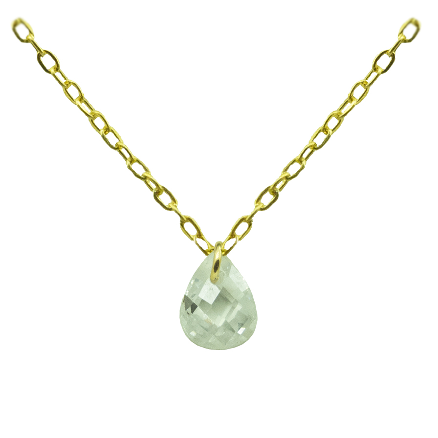 Gargantilla circonita tallada pera oro 18k