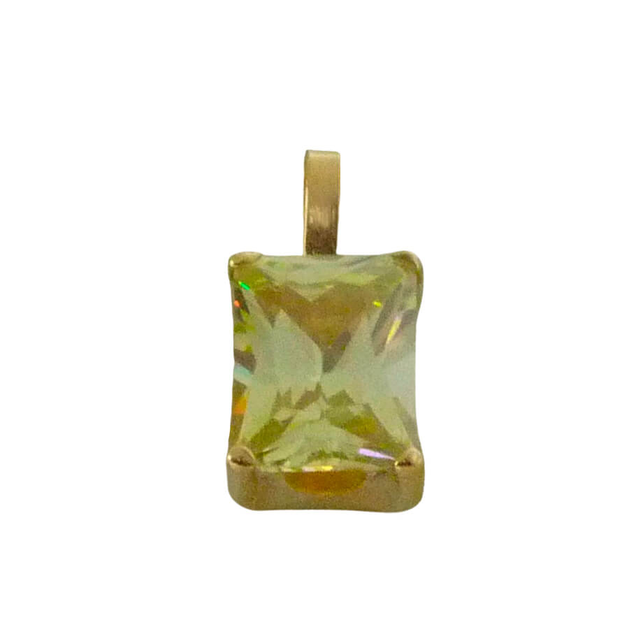 Colgante con piedra color citrino oro 18k
