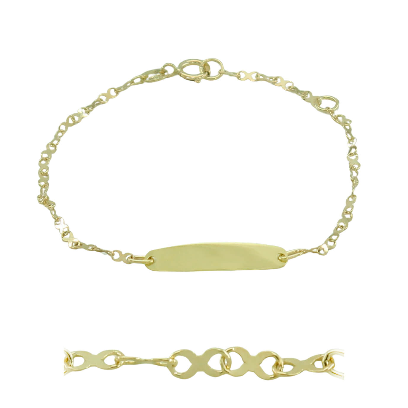 Pulsera esclava bebé chapa lisa oro 18k