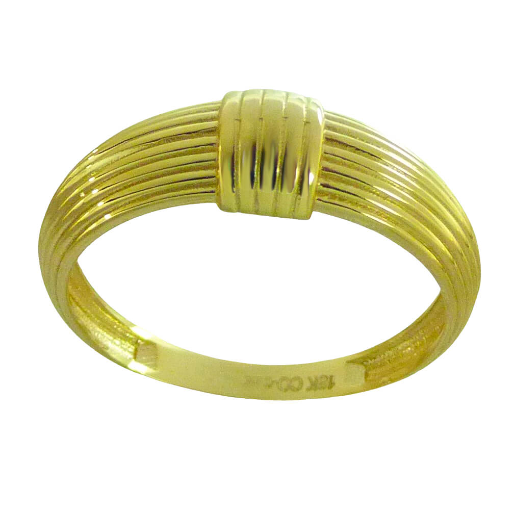 Anillo brillo tallado gallones oro 18k
