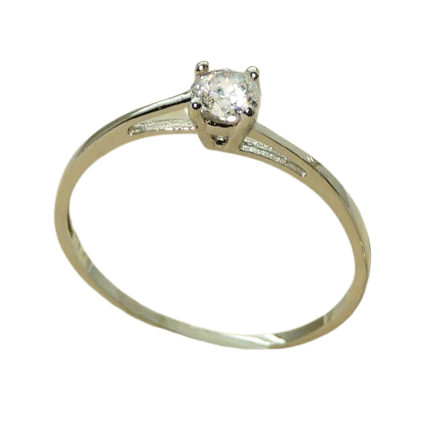 Solitario con circonita oro blanco 18k