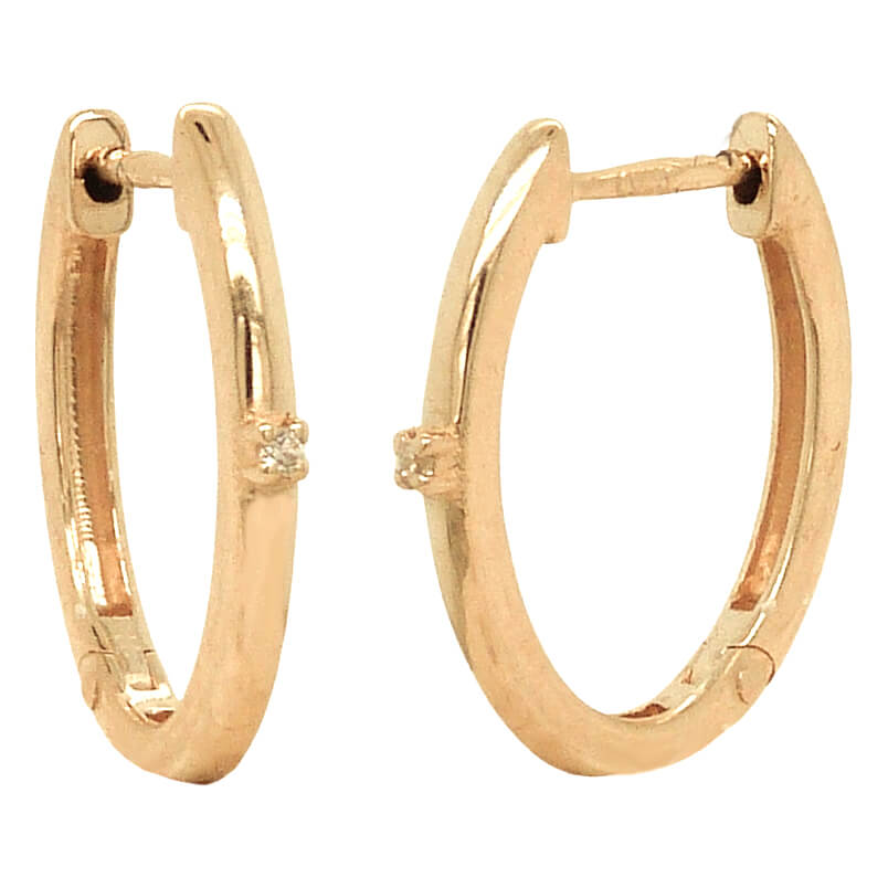 Pendientes aros bisagra con circonitas brillo oro18k