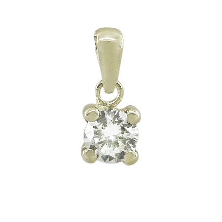 Colgante 4 garras con circonita de 5x5mm. oro blanco 18k
