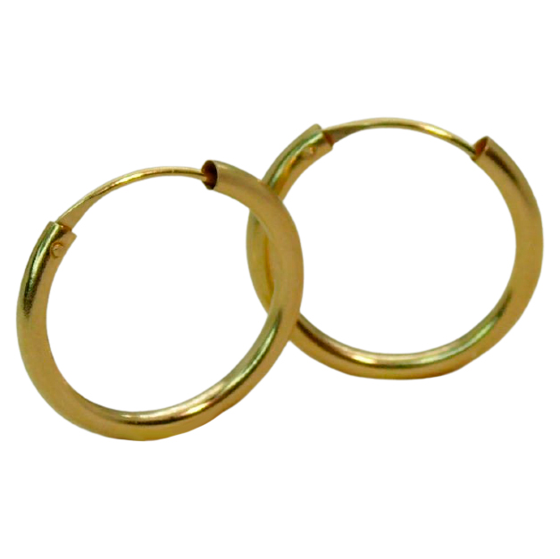 Pendientes aro de tubo de 20x2mm oro 18k