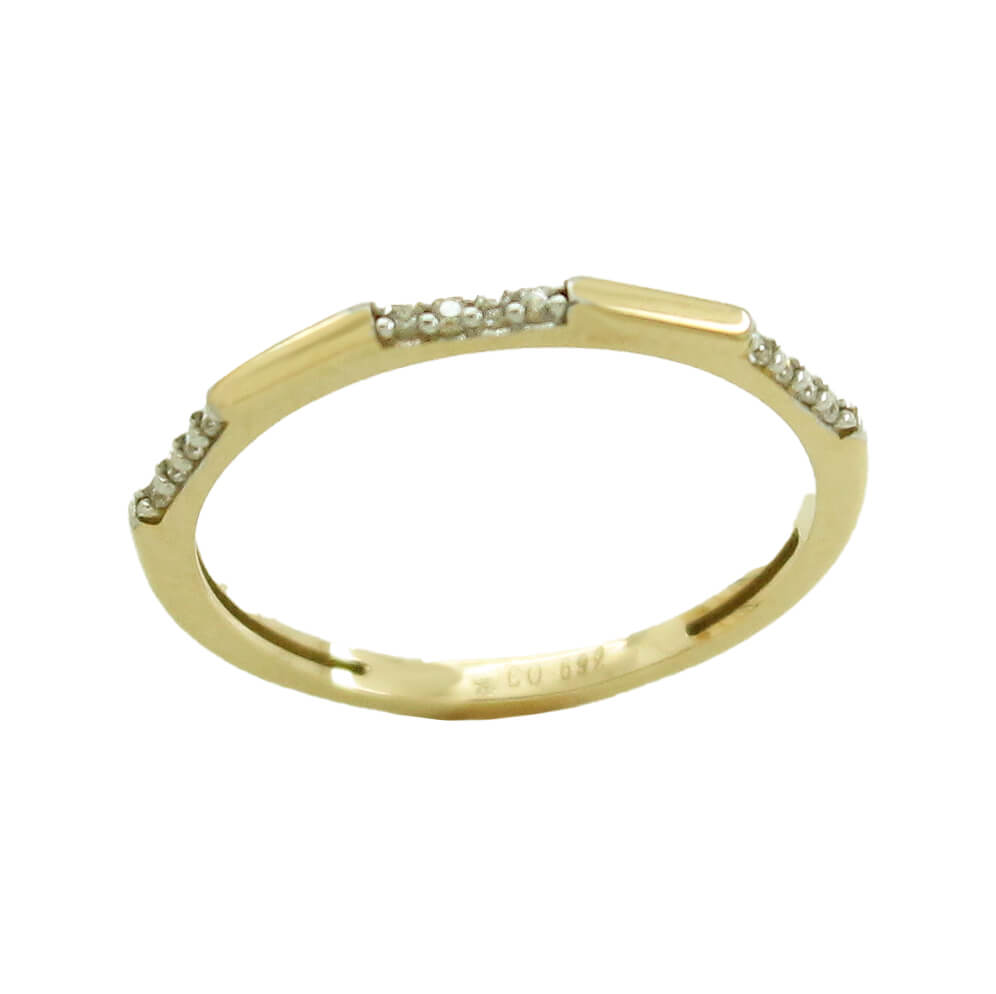 Sortija bicolor con circonitas oro 18k
