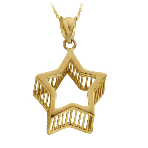 Gargantilla estrella jaula oro 18k