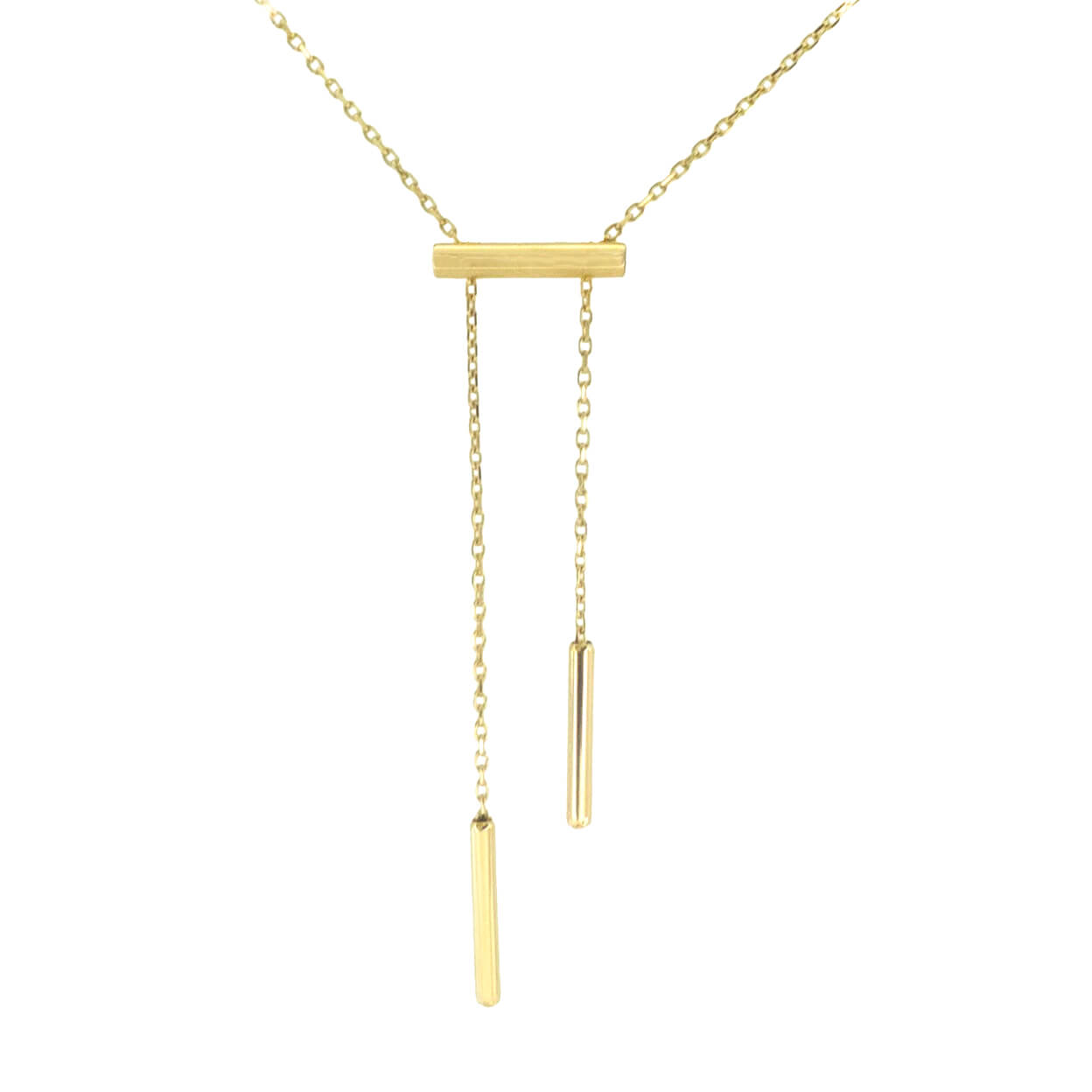 Gargantilla tres tubos liso brillo oro 18k