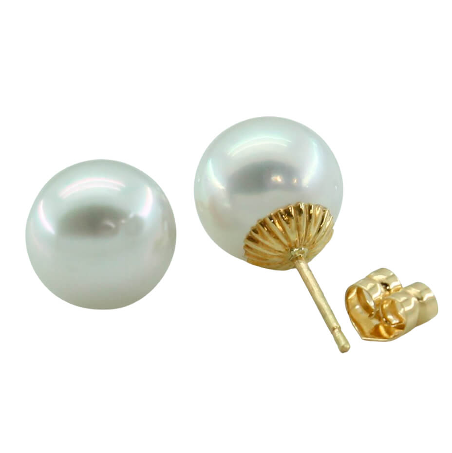 Pendientes perlas naturales australianas de 12/13mm. oro 18k