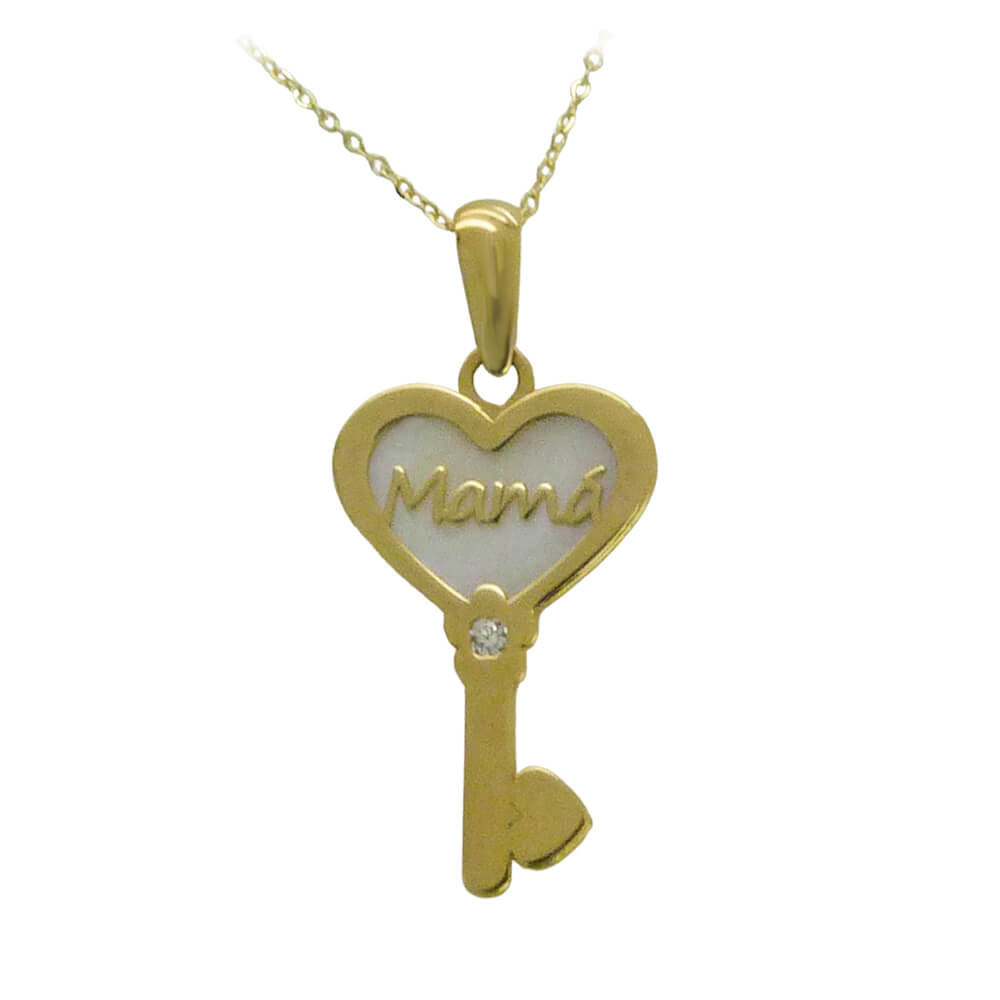 Gargantilla con colgante de llave "mamá" oro 18k