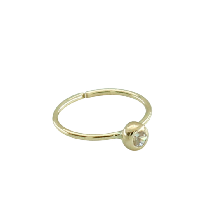 Piercing de oreja y septum de nariz en aro con circonita oro 18k