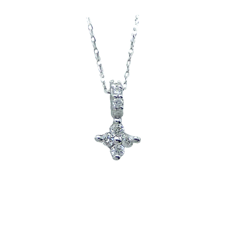 Gargantilla flor de diamantes oro blanco 18k