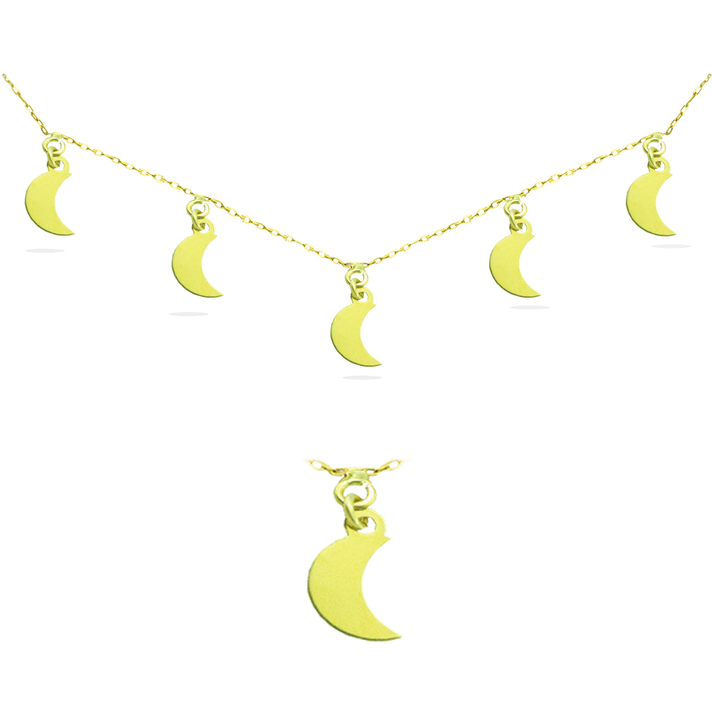 Gargantilla lunas lisas oro 18k
