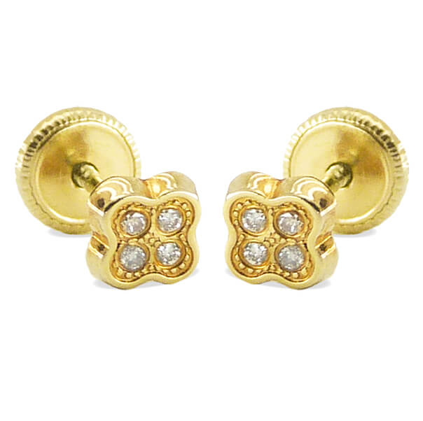 Pendientes con 8 diamantes oro 18k