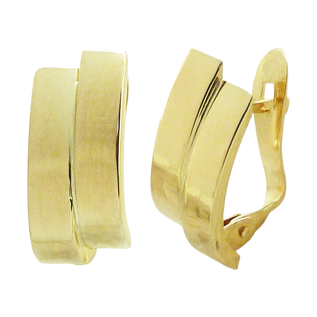 Pendientes dos bandas lisas oro 18k
