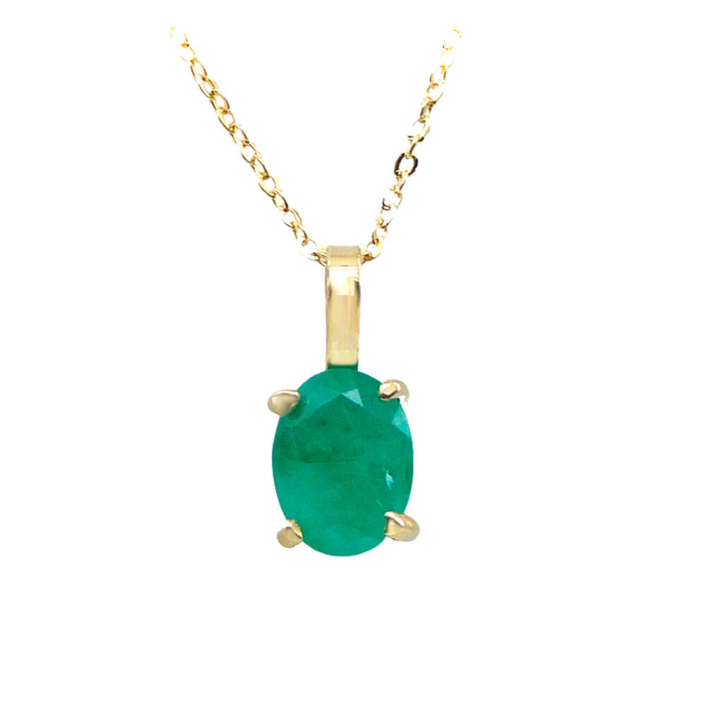 Gargantilla oval garras esmeralda natural tallada oro 18k