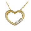 Gargantilla corazón brillo 2 diamantes oro 18k