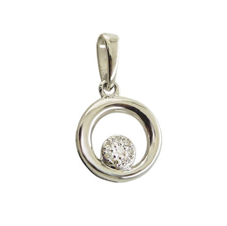 Colgante circulo 7 brillantes oro blanco 18k