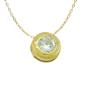 Gargantilla chatón con circonita de 5mm.oro 18k