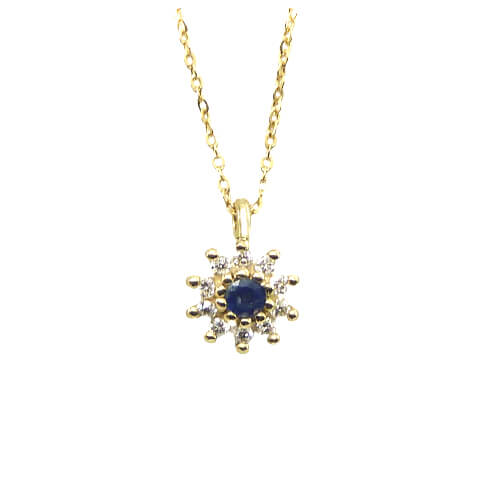 Gargantilla de zafiro y diamantes oro 18k