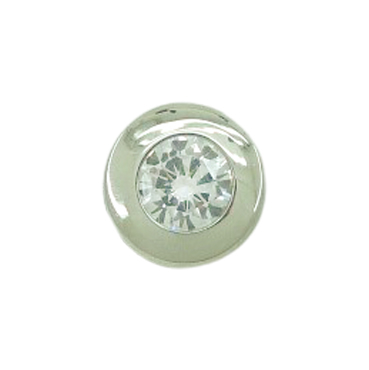 Colgante chatón circonita 5mm. sin reasa oro blanco 18k