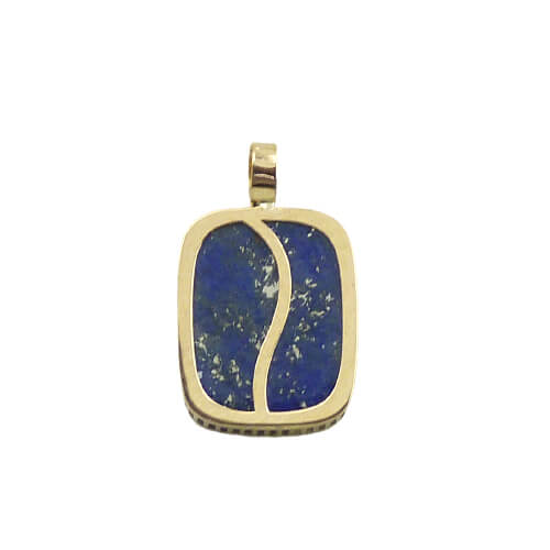 Colgante rectangular piedra lapislázuli oro 18k