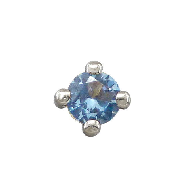 Colgante garras piedra azul de 5x5mm. oro blanco 18k