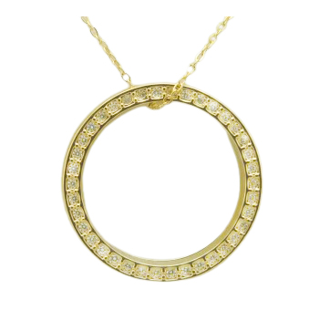 Gargantilla de circulo con circonitas oro 18k