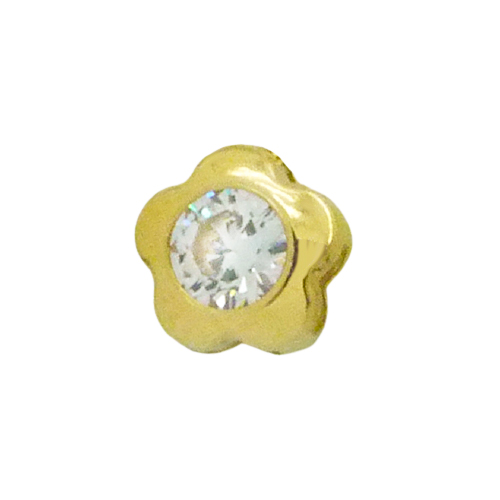 Colgante margarita brillo espejo circonita oro 18k