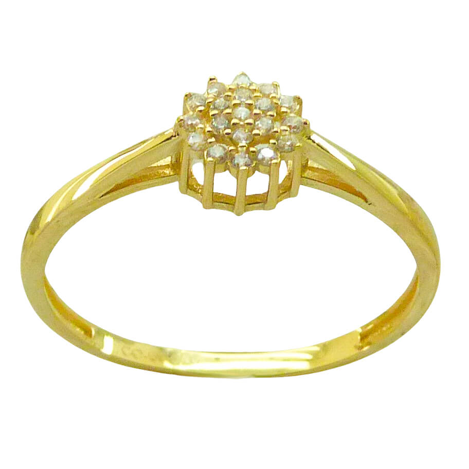 Anillo con cabeza de circonitas oro 18k