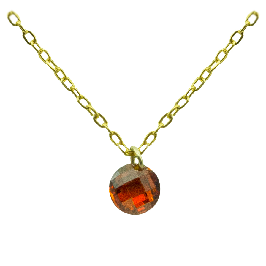 Gargantilla circonita color granate oro 18k
