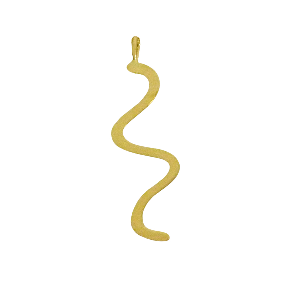 Colgante brillo liso ondulado oro 18k
