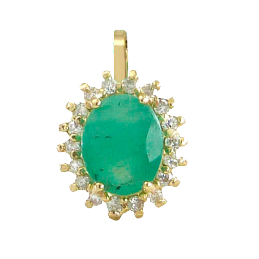 Colgante esmeralda y diamantes oro 18k