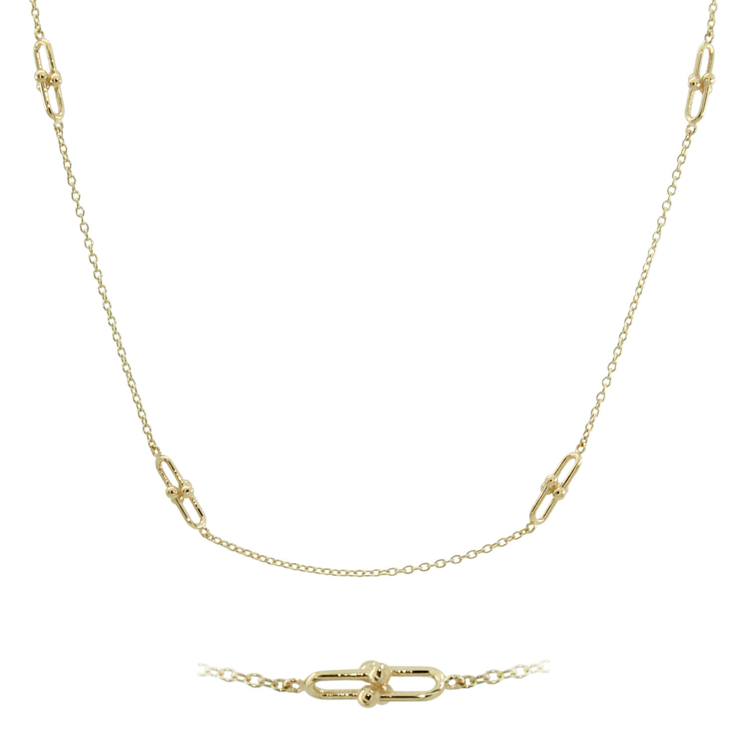 Gargantilla cadena motivos de eslabón oro 18k