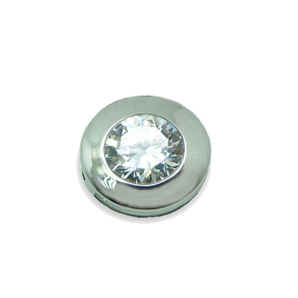 Colgante chatón con circonita sin reasa oro blanco 18k