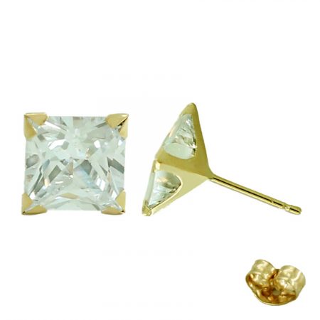 Pendientes "Beckham" carré medida 7x7mm.oro 18k