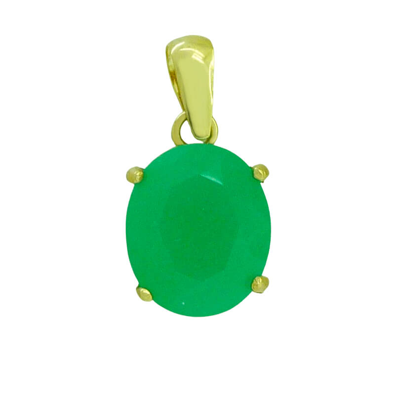 Colgante garras piedra oval color esmeralda oro 18k