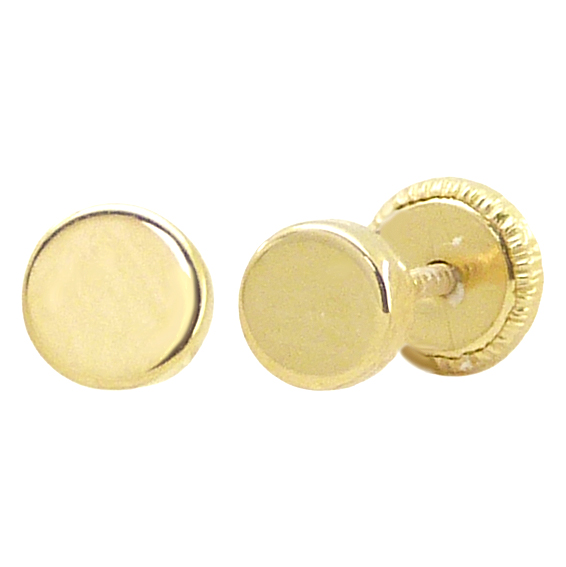 Pendientes con forma redonda lisos oro 18k