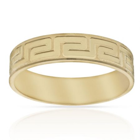 Alianza tallada en greco brillo y mate 5mm oro 18k