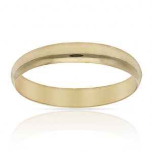 Alianza lisa brillo media caña 3,5mm. oro 18k