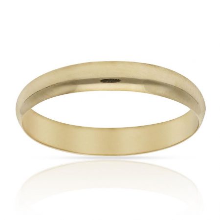 Alianza lisa brillo media caña 3,5mm. oro 18k