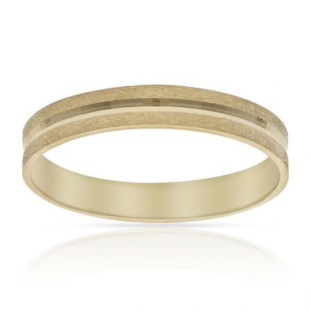 Alianza tallada brillo y mate 3,5mm. oro 18k