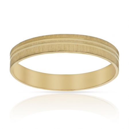 Alianza tallada brillo y mate 3,5mm. oro 18k