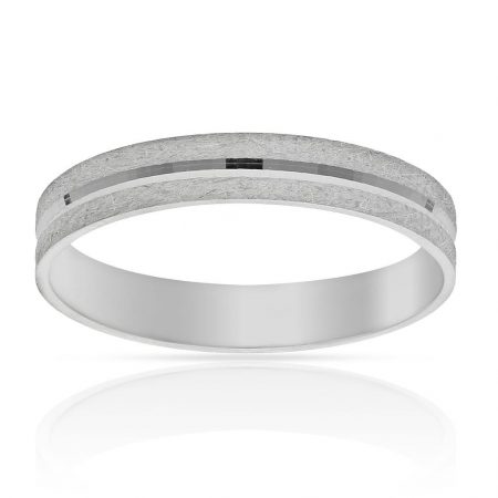 Alianza tallada brillo y mate 3,5mm. oro blanco 18k