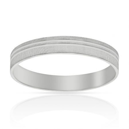 Alianza tallada brillo y mate 3,5mm. oro blanco 18k